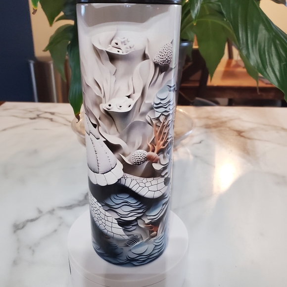 3D Sea Turtle Art 20oz Tumbler with duo lids 🎉sale - Picture 8 of 11